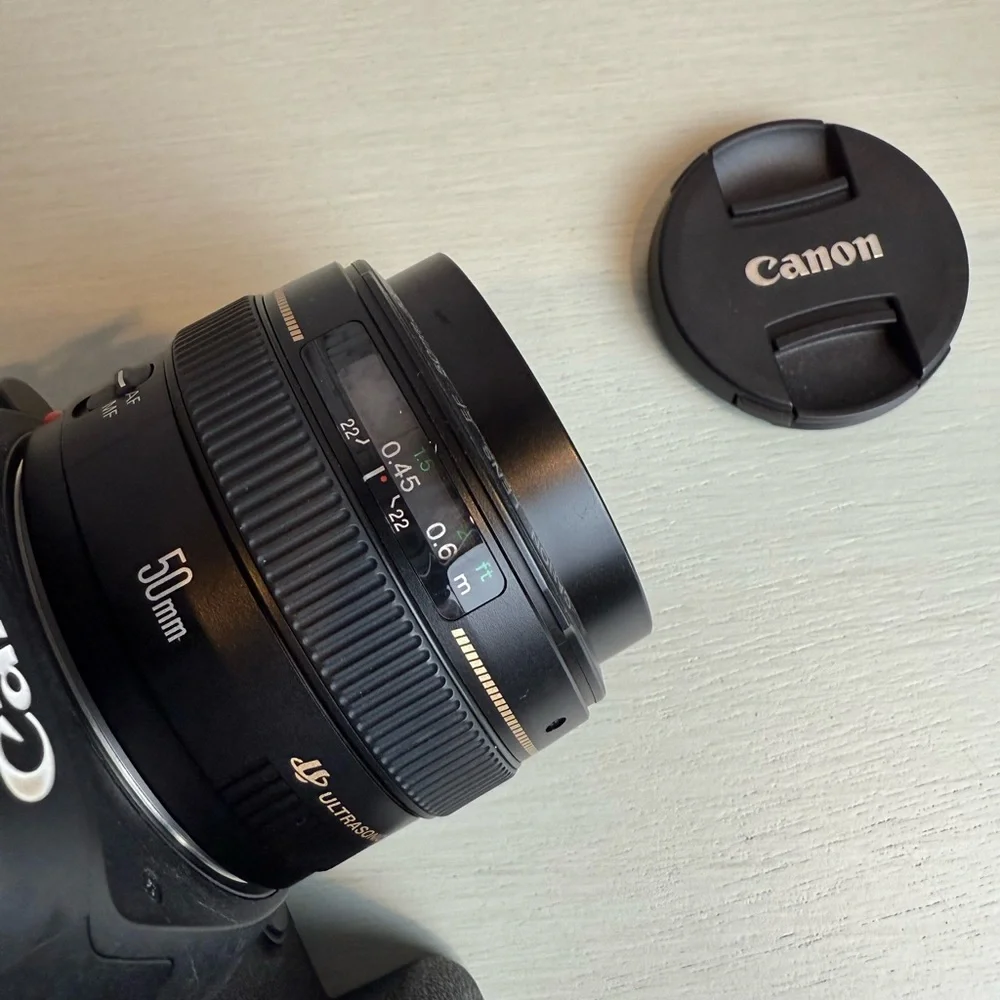 It’s the Canon EF Nifty 50! 1.4 EF